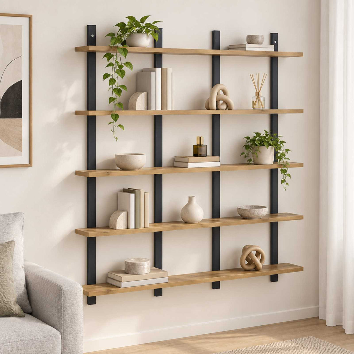 Wall Shelf Engineered Wood Width 102 cm Artisan oak