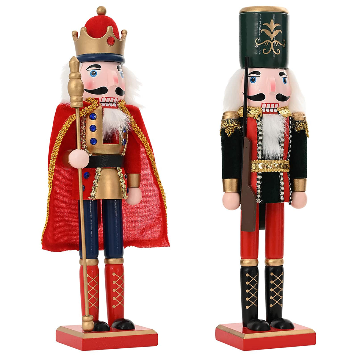 vidaXL Christmas Nutcracker TURKU 2 pcs Red and Black 38 cm 3