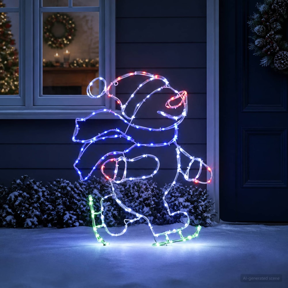 vidaXL LED Sign Skating Santa LOVIISA 120 LEDs Multicolour 53 x 70 cm 1