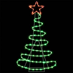 LED Sign Christmas Tree LOVIISA 100 LEDs 51 x 99 cm Red and green