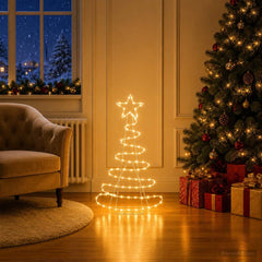 LED Sign Christmas Tree LOVIISA 100 LEDs 51 x 99 cm Warm white