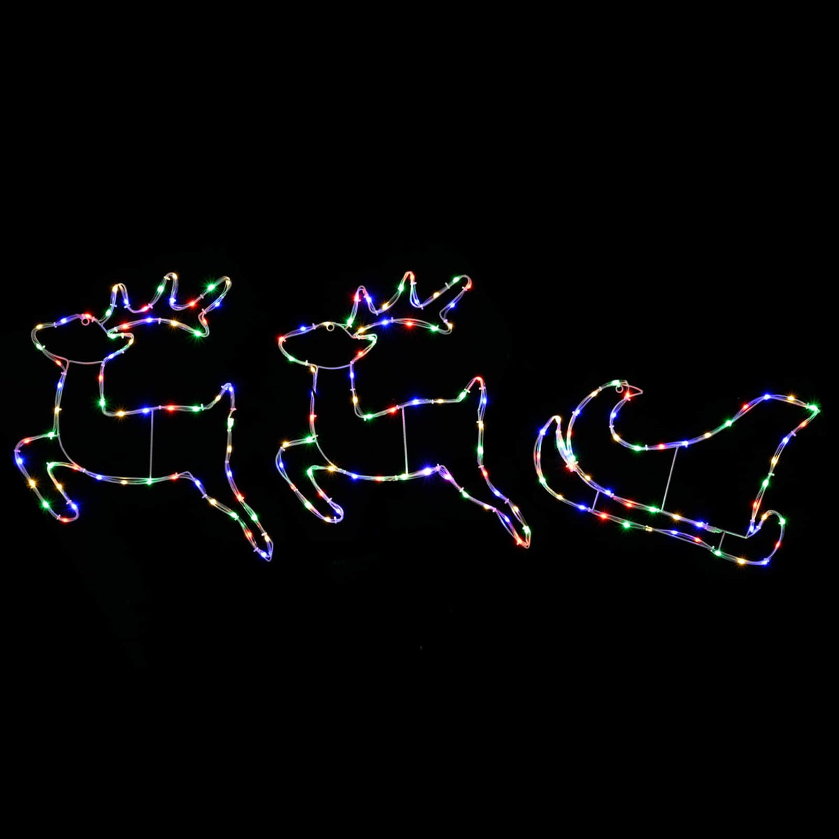 Reindeer and Sleigh Christmas Decoration LOVIISA 180 LEDs Multicolour
