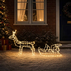Reindeer and Sleigh Christmas Decoration LOVIISA 240 LEDs Warm white