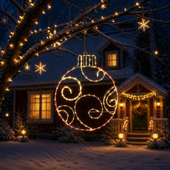LED Sign Bauble LOVIISA 160 LEDs 55 x 65 cm Red