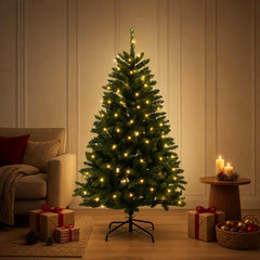 Artificial Christmas Tree Mid-green with Bauble 180 cm 300 LEDs Medium Green Ø 117 x 180 cm with 300 LEDs