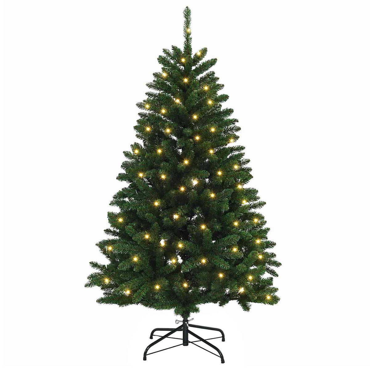 Artificial Christmas Tree Mid-green with Ornament 120 cm Medium Green Ø 88 x 120 cm with 150 LEDs