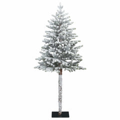 Artificial Christmas Tree with Bauble 300 LEDs Green and White 180 cm with LEDs