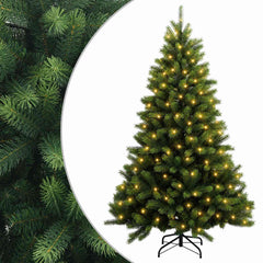 Artificial Christmas Tree with Bauble 300 LEDs Green 180 cm with LEDs