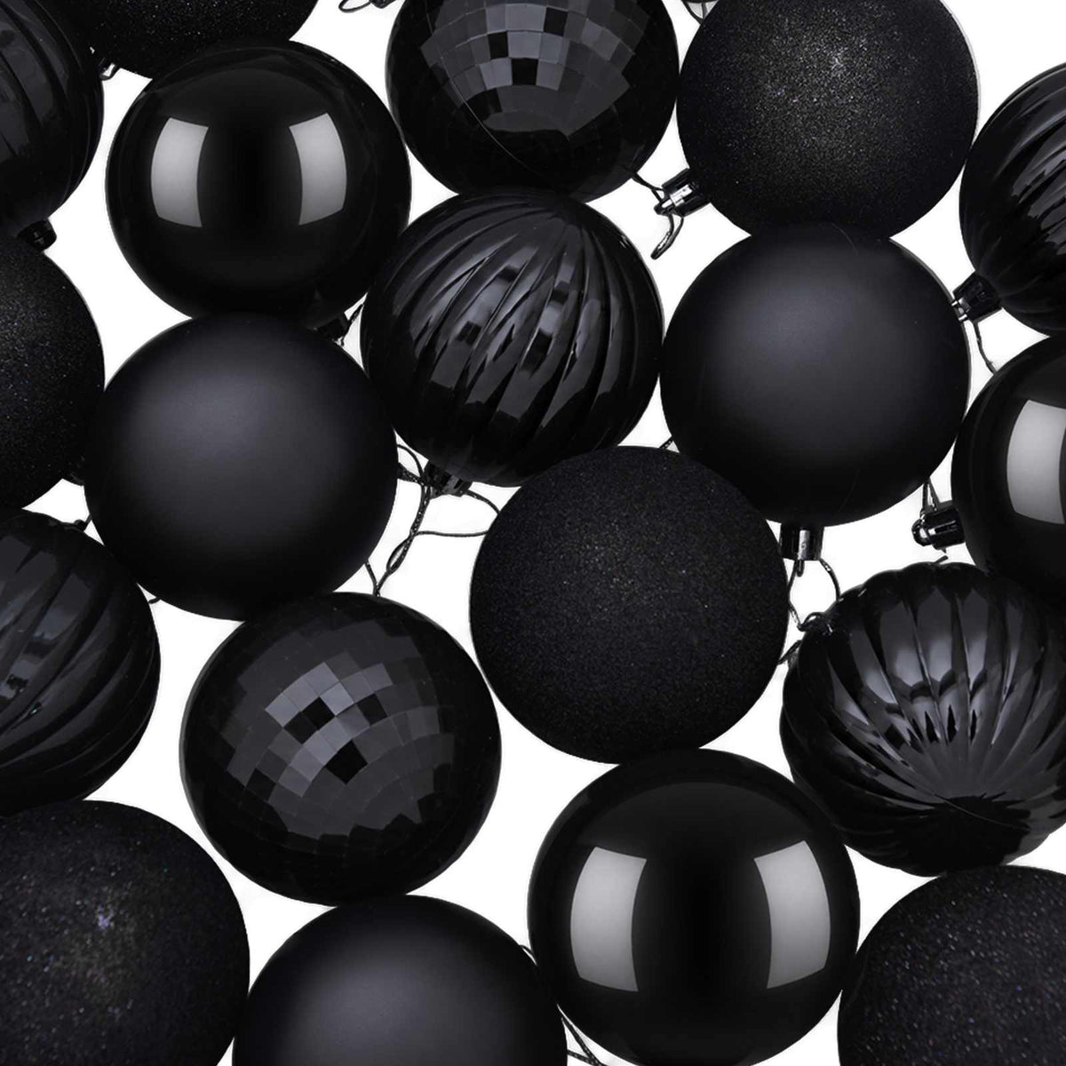 vidaXL Christmas Ball Set 50 pcs Black 8 cm Polystyrene 5