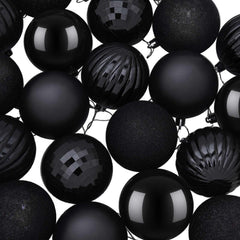 vidaXL Christmas Ball Set 50 pcs Black 8 cm Polystyrene 5