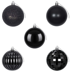 vidaXL Christmas Ball Set 50 pcs Black 8 cm Polystyrene 4