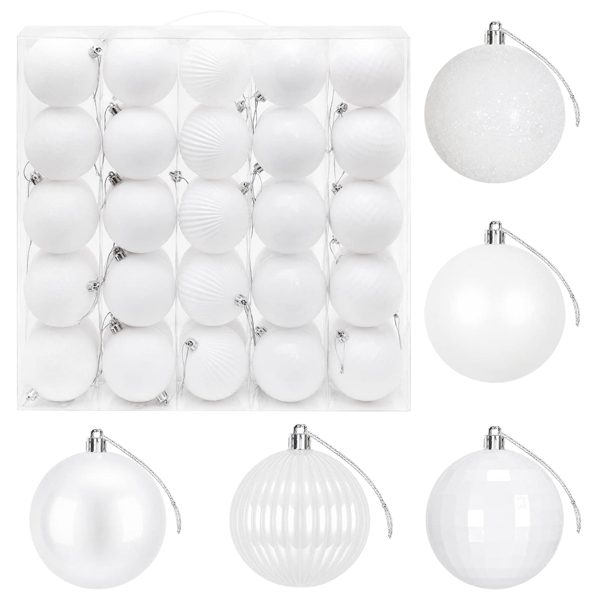 vidaXL Christmas Ball Set 50 pcs White 8 cm Polystyrene 2
