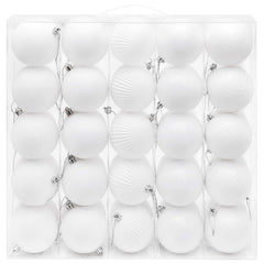 vidaXL Christmas Ball Set 50 pcs White 8 cm Polystyrene 3