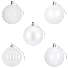 vidaXL Christmas Ball Set 50 pcs White 8 cm Polystyrene 4