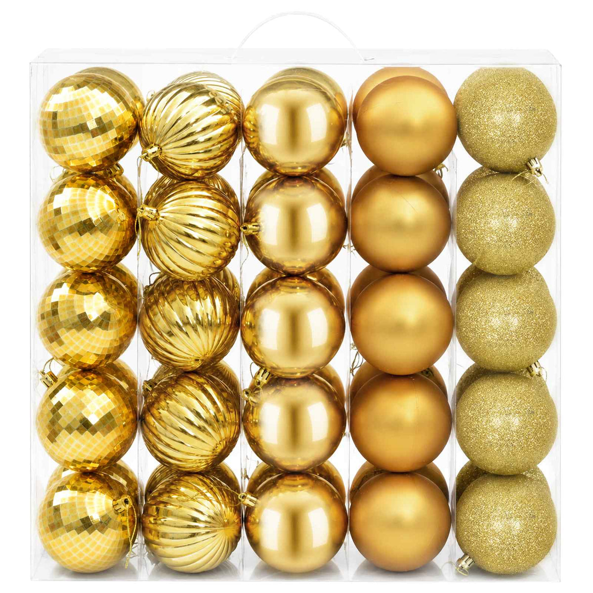 vidaXL Christmas Ball Set 50 pcs Gold 8 cm Polystyrene 3