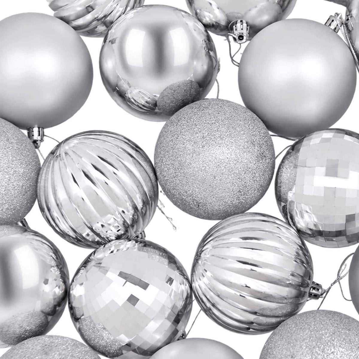 vidaXL Christmas Ball Set 50 pcs Silver 8 cm Polystyrene 5
