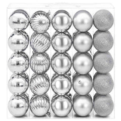 vidaXL Christmas Ball Set 50 pcs Silver 8 cm Polystyrene 3