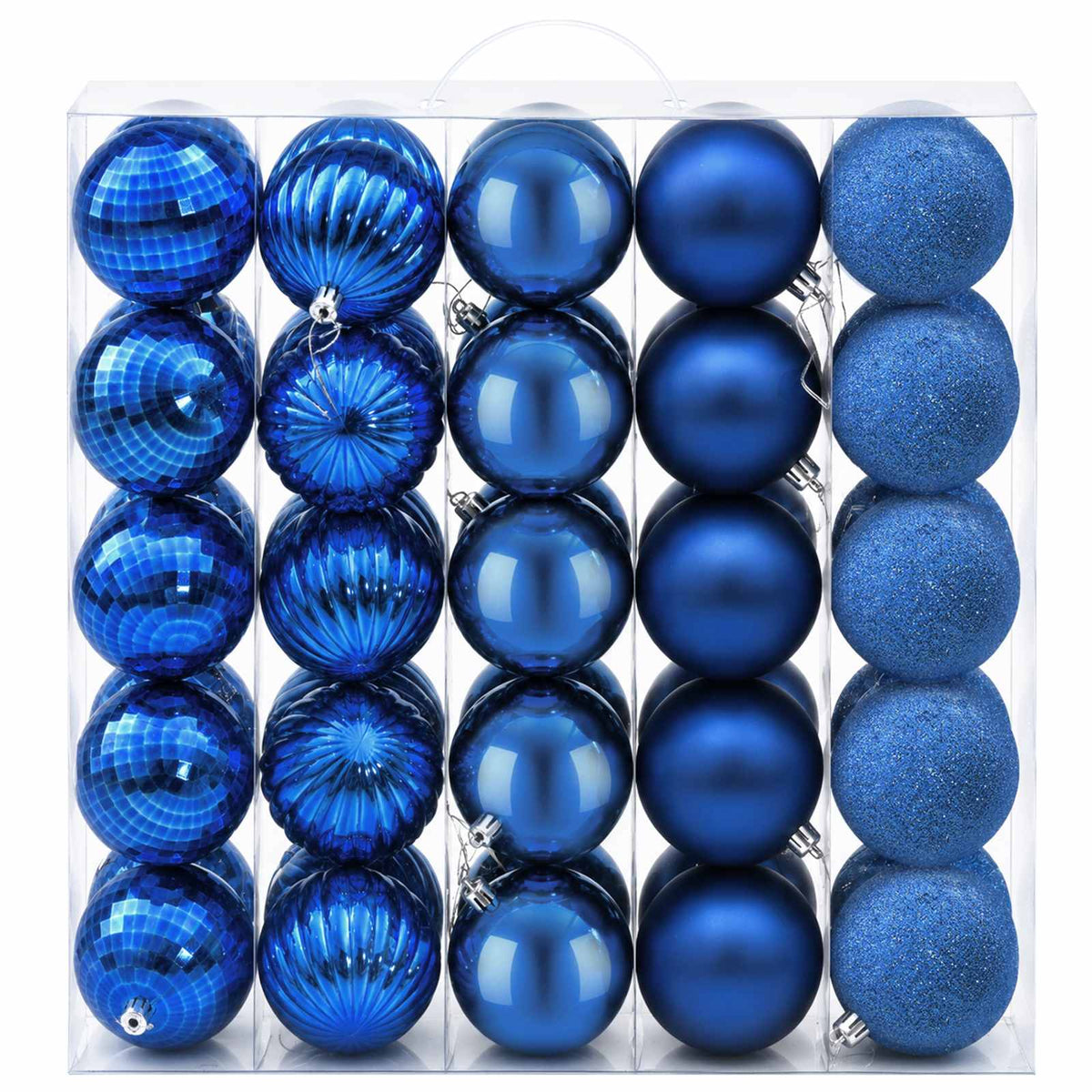 vidaXL Christmas Ball Set 50 pcs Blue 8 cm Polystyrene 3
