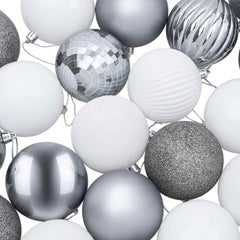 vidaXL Christmas Ball Set 50 pcs White and Grey 8 cm Polystyrene 5