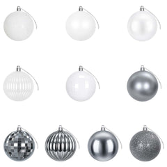 vidaXL Christmas Ball Set 50 pcs White and Grey 8 cm Polystyrene 4