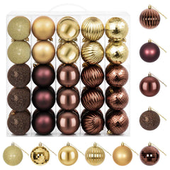 vidaXL Christmas Ball Set 50 pcs Brown and Gold 8 cm Polystyrene 2