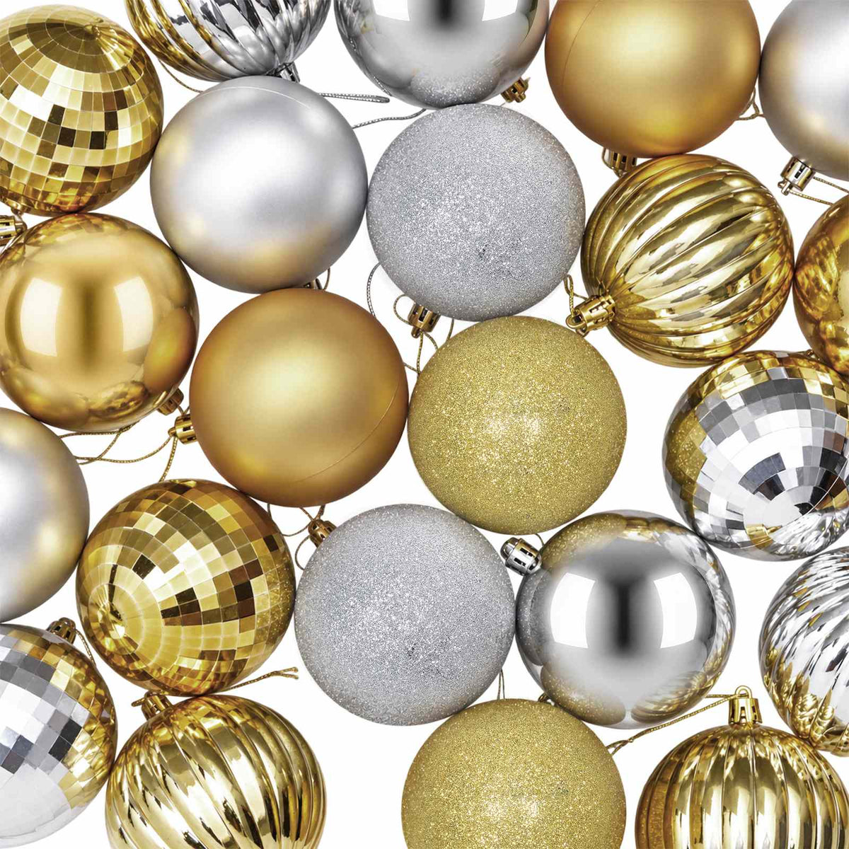 vidaXL Christmas Ball Set 50 pcs Silver and Gold 8 cm Polystyrene 5