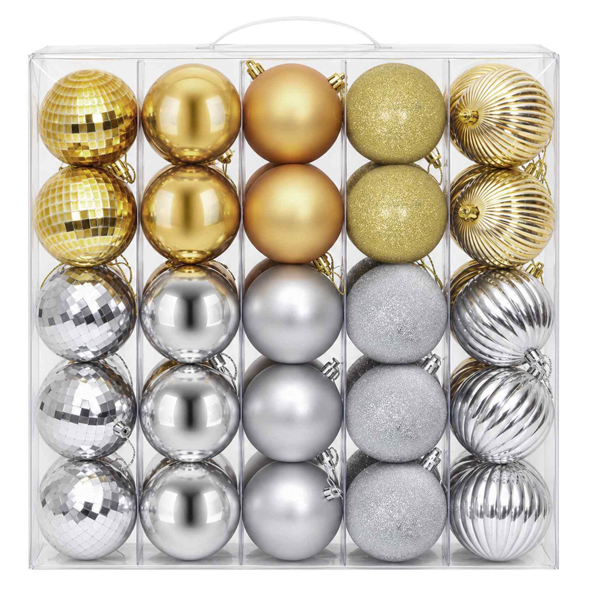 vidaXL Christmas Ball Set 50 pcs Silver and Gold 8 cm Polystyrene 3