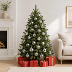Christmas Ball Set 50 pcs Dia. 8 cm Polystyrene Black–White Grey