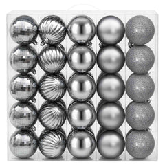 vidaXL Christmas Ball Set 50 pcs Grey 8 cm Polystyrene 3
