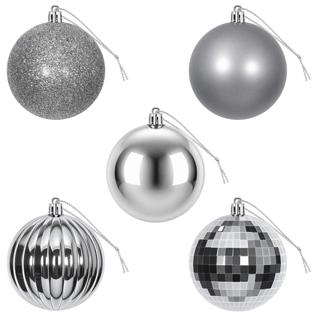 vidaXL Christmas Ball Set 50 pcs Grey 8 cm Polystyrene 4