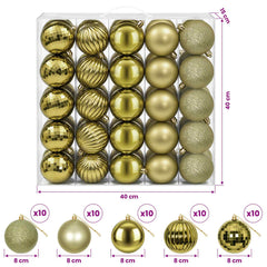vidaXL Christmas Ball Set 50 pcs Light Green 8 cm Polystyrene 6