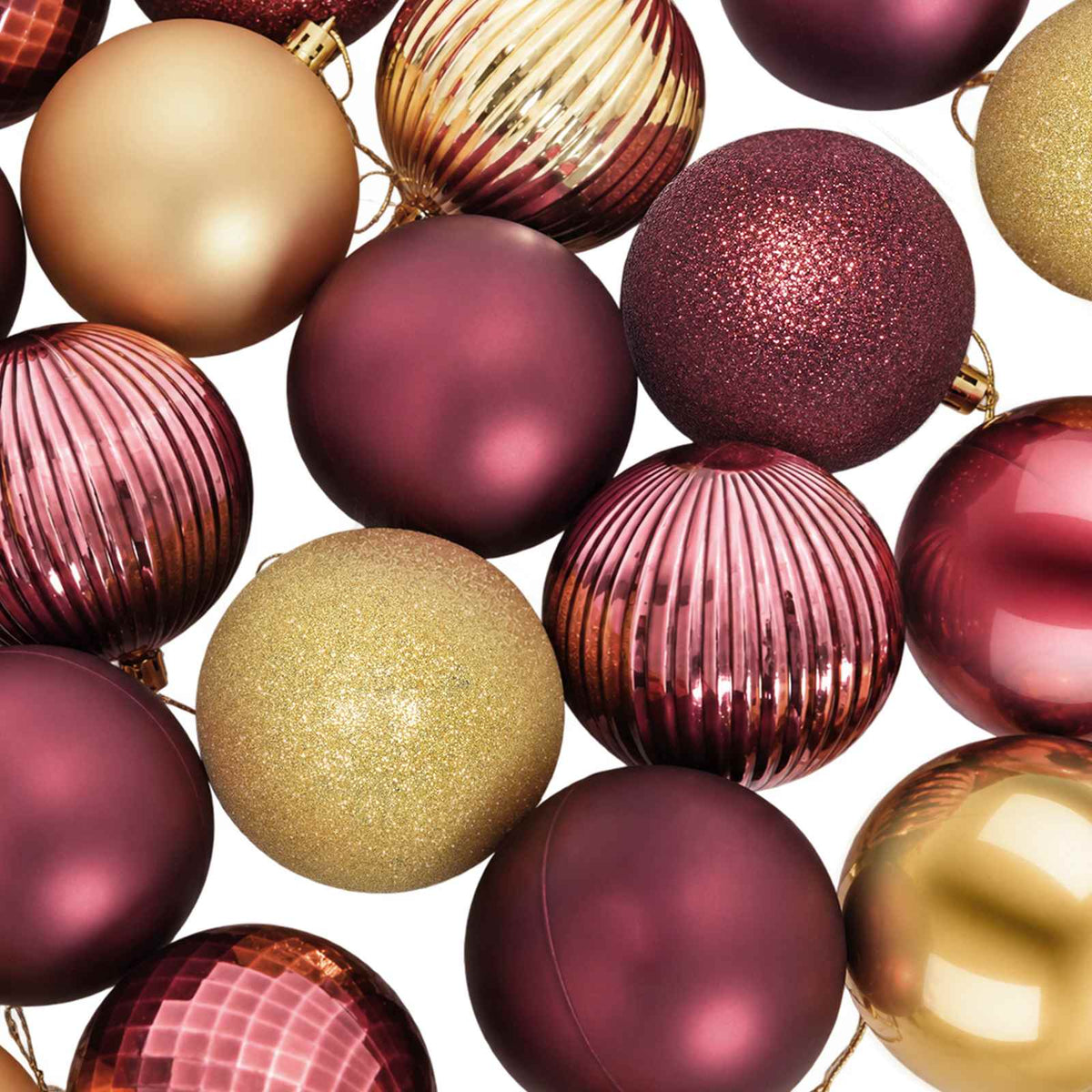 vidaXL Christmas Ball Set 50 pcs Gold and Wine Red 8 cm Polystyrene 5