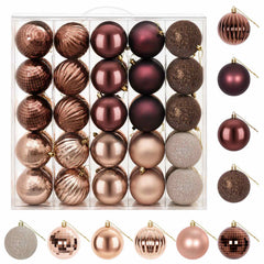 vidaXL Christmas Ball Set 50 pcs Champagne and Brown 8 cm Polystyrene 2