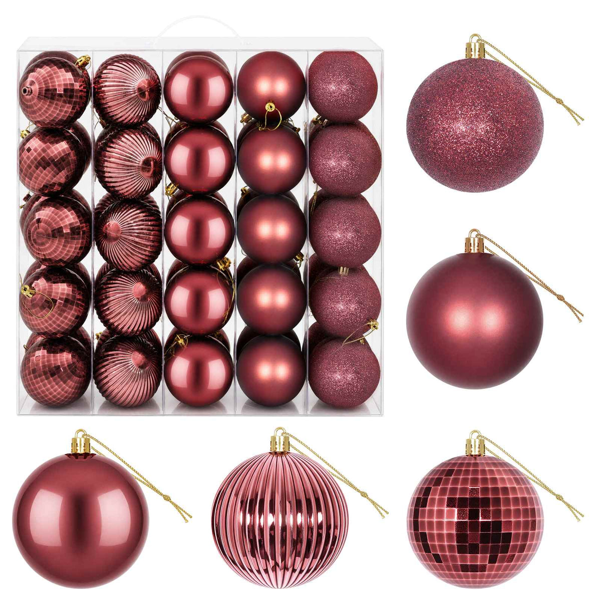 vidaXL Christmas Ball Set 50 pcs Wine Red 8 cm Polystyrene 2
