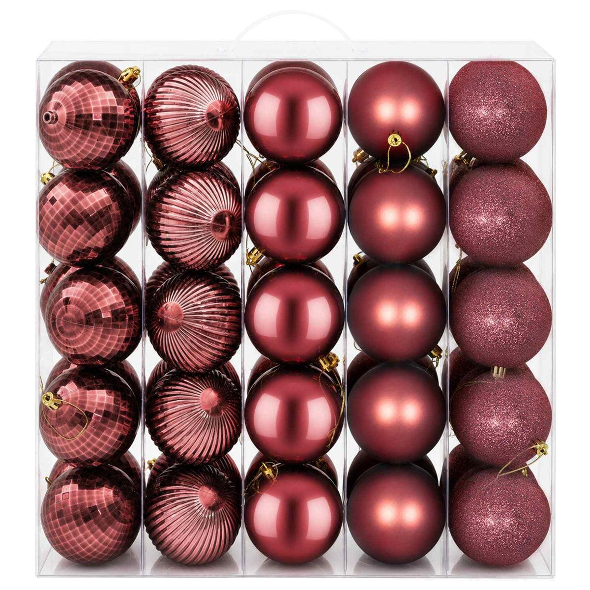 vidaXL Christmas Ball Set 50 pcs Wine Red 8 cm Polystyrene 3