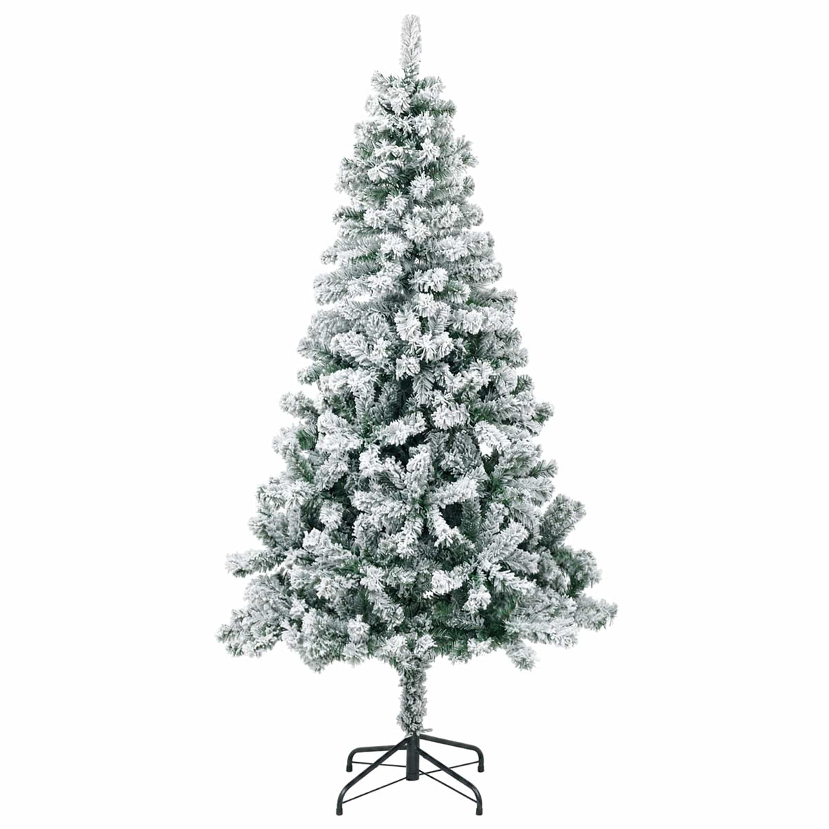 vidaXL Artificial Christmas Tree 120 cm PVC and Steel Green and White 3