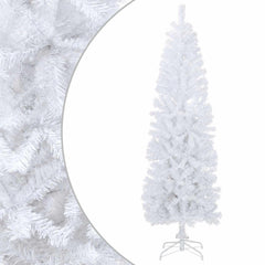 Artificial Slim Christmas Tree PVC and Steel White