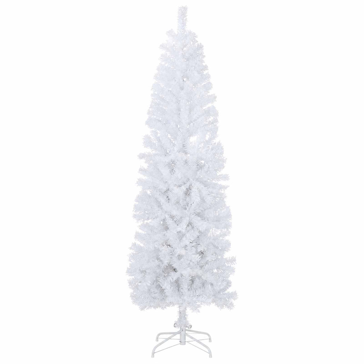 Artificial Slim Christmas Tree PVC and Steel White
