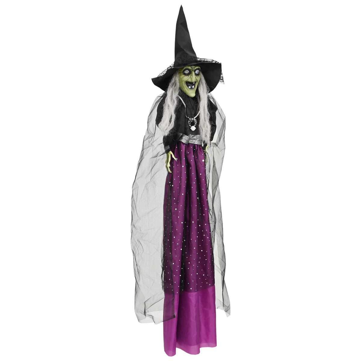 vidaXL Halloween Hanging Witch SPOOKA Purple 30 x 133 cm 3