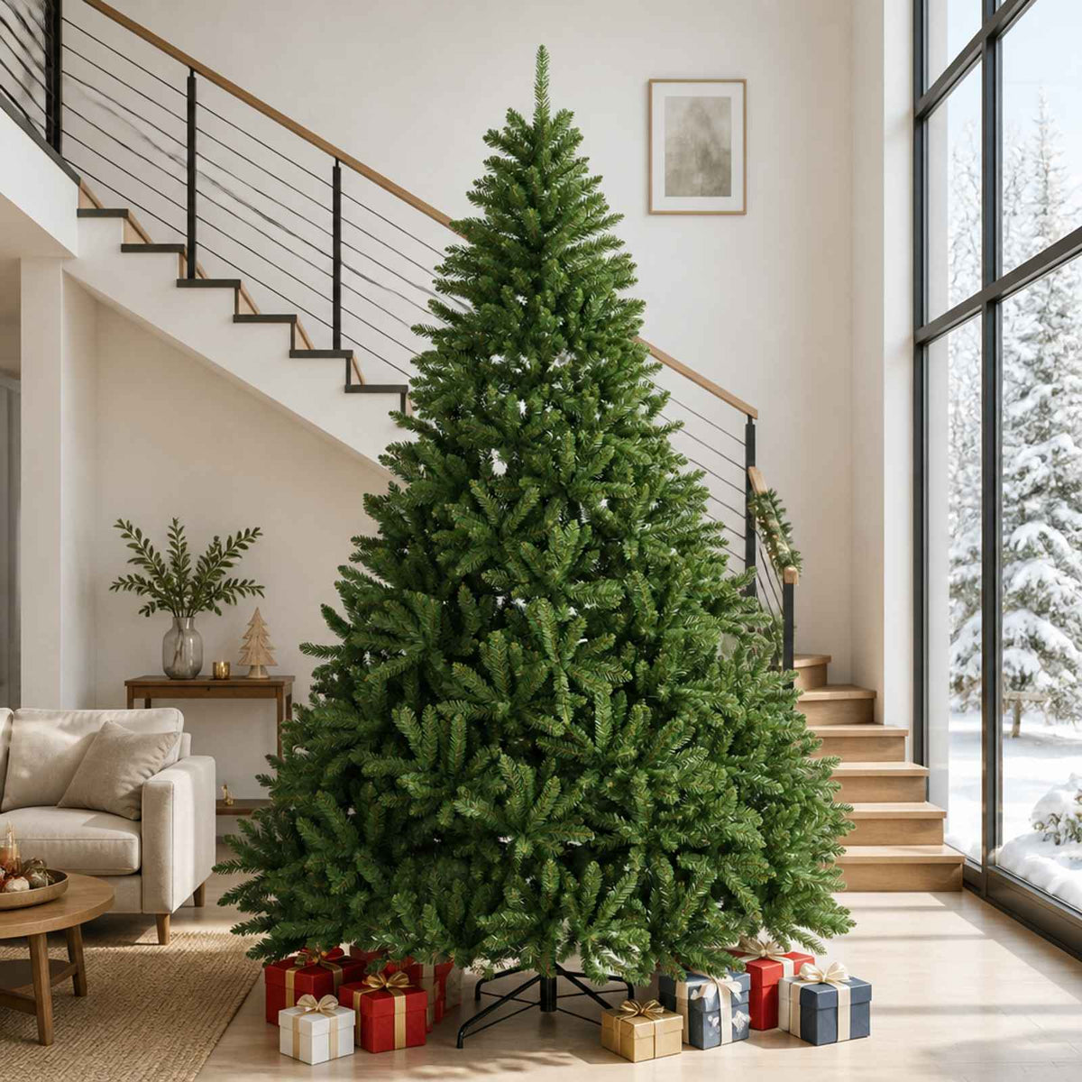 Artificial Christmas Tree with Baubles 300 cm Light Green Ø 177 x 300 cm without LED