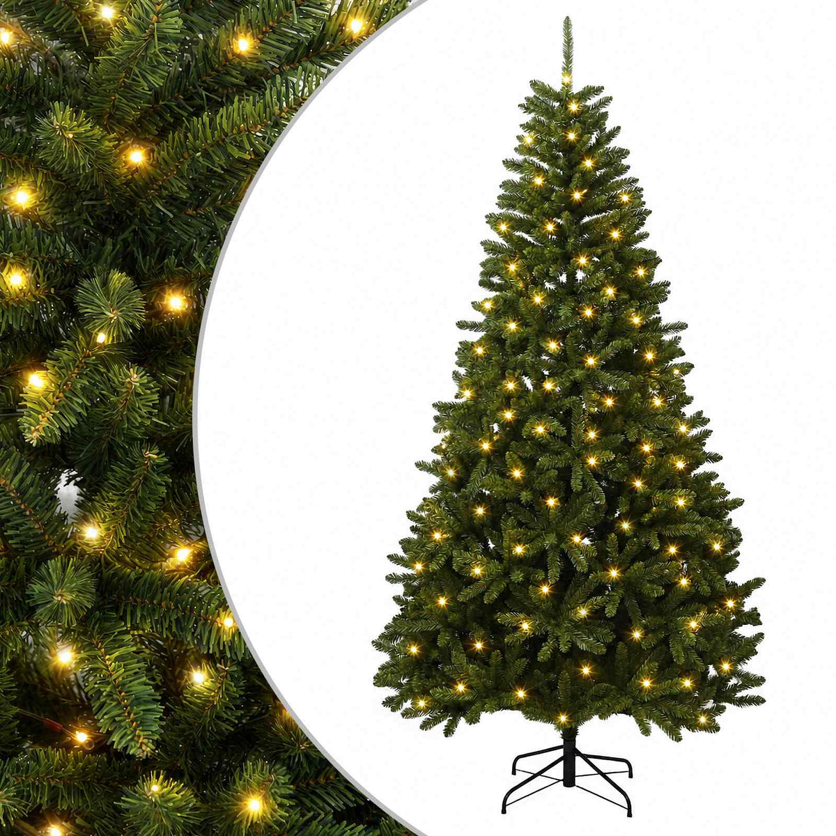 Artificial Hinged Christmas Tree LEDs Warm White PVC