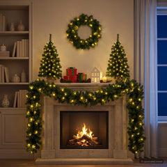 Mini Christmas Tree Set PVC Green 60 cm with LEDs