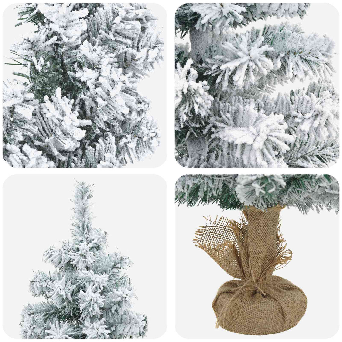 Mini Christmas Tree Set PVC White 90 cm without LED