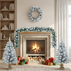 Mini Christmas Tree Set PVC White 90 cm without LED