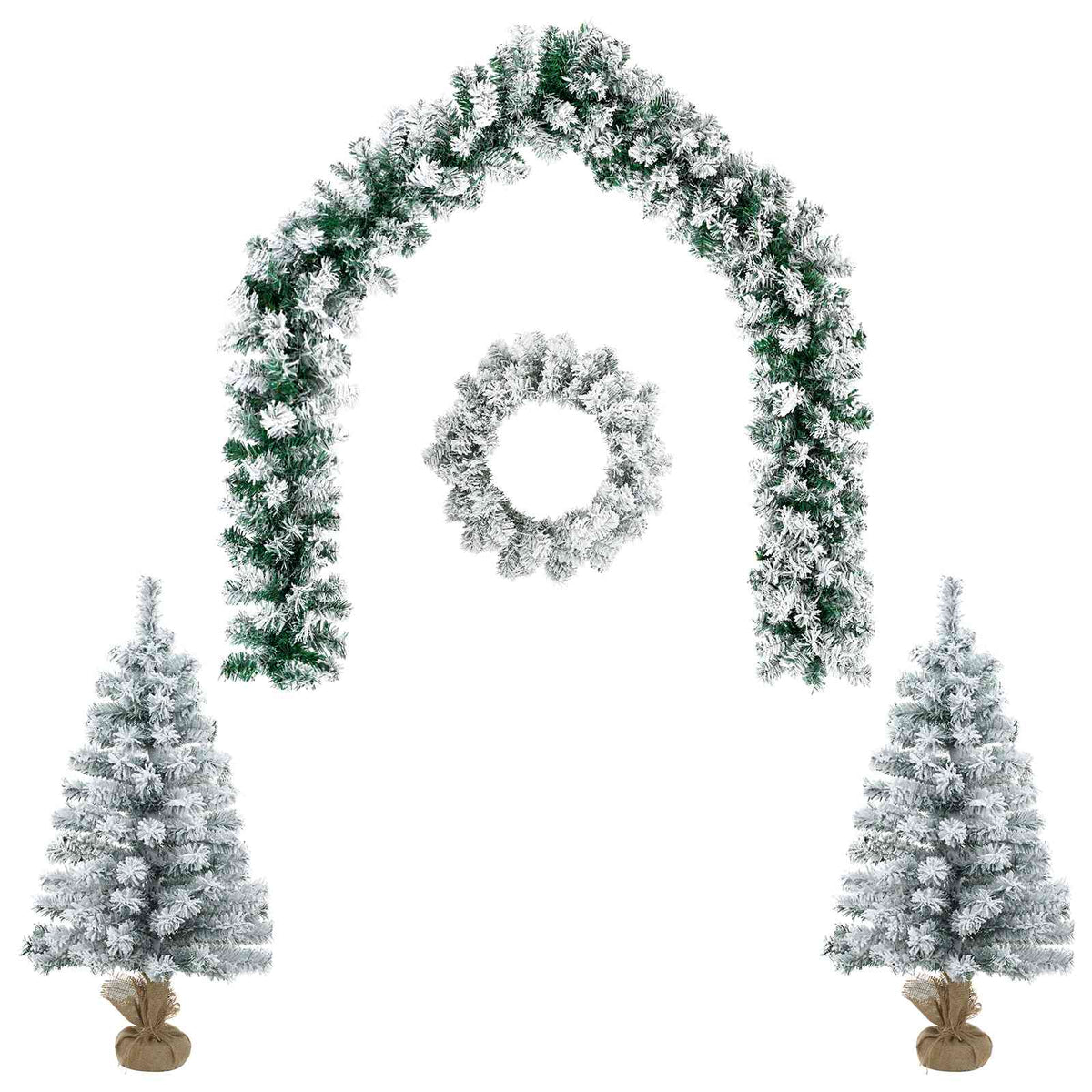 Mini Christmas Tree Set PVC White 90 cm without LED