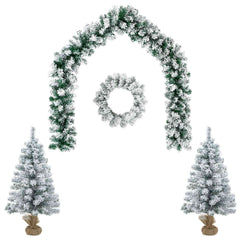 Mini Christmas Tree Set PVC White 90 cm without LED