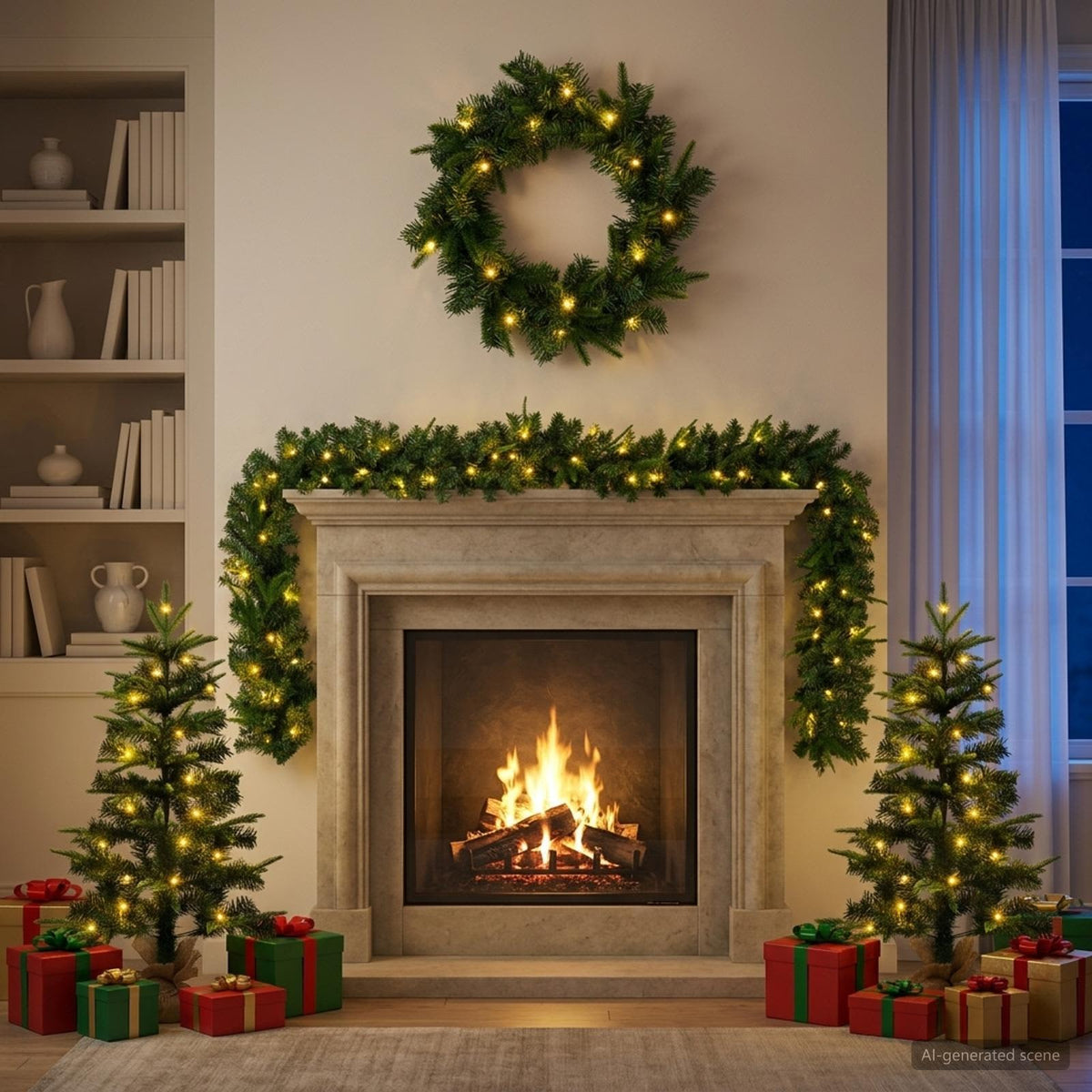 Mini Christmas Tree PVC and PE Green Green 90 cm with LEDs