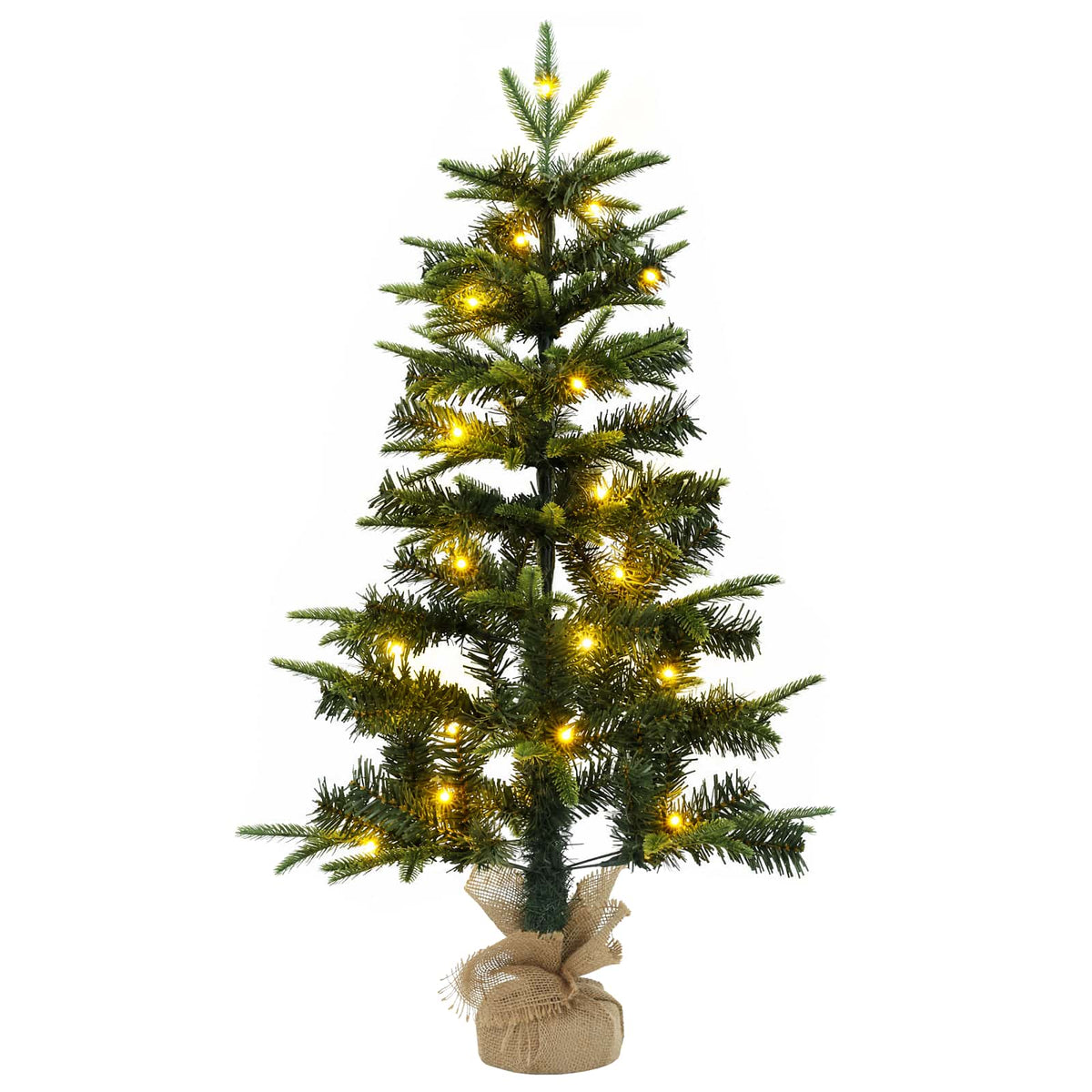 Mini Christmas Tree PVC and PE Green Green 90 cm with LEDs