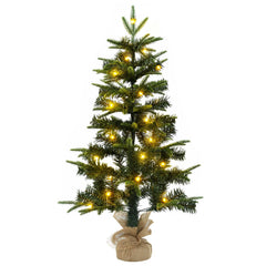 Mini Christmas Tree PVC and PE Green Green 90 cm with LEDs