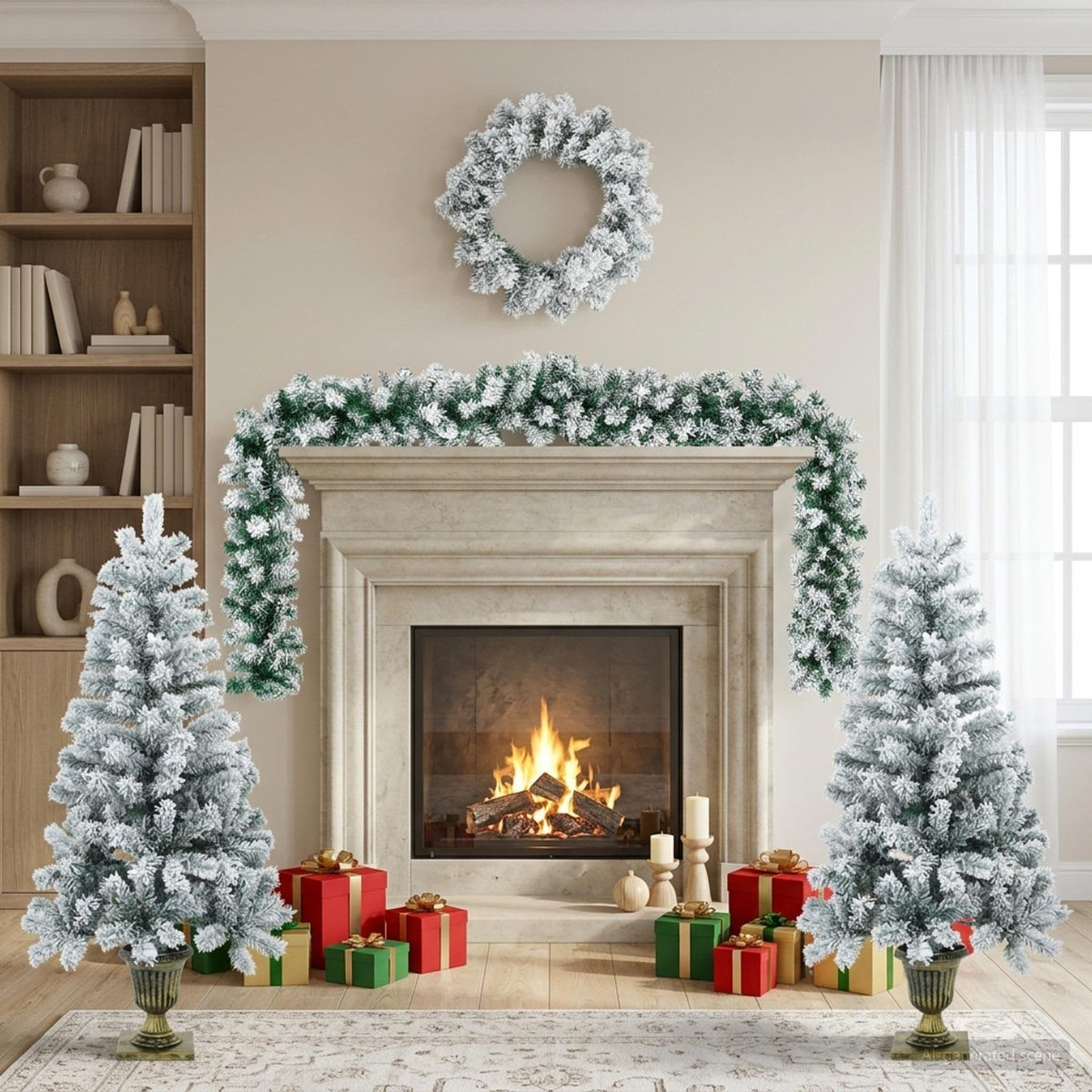 Mini Christmas Tree Set PVC White 120 cm without LED